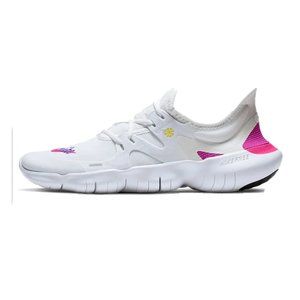 NIKE FREE RN 5.0 JDI JUST DO IT Sneakers Women's 8.5 White Fuchsia